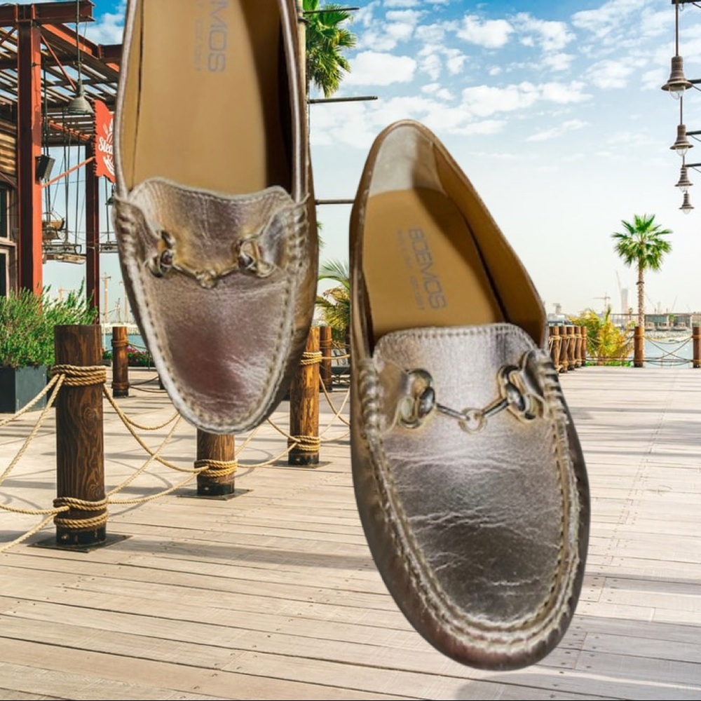 Boemos Rose Gold/Copper Driving Loafers Size 7/37